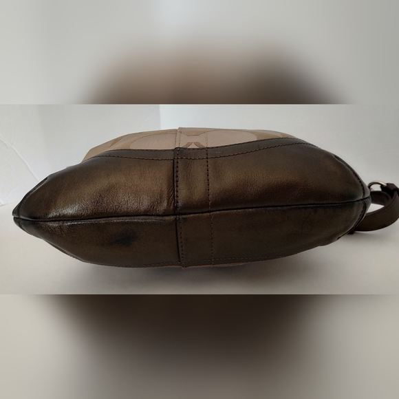 Coach Brass/Tan Crossbody Purse with Adjustable Strap - Picture 3 of 6